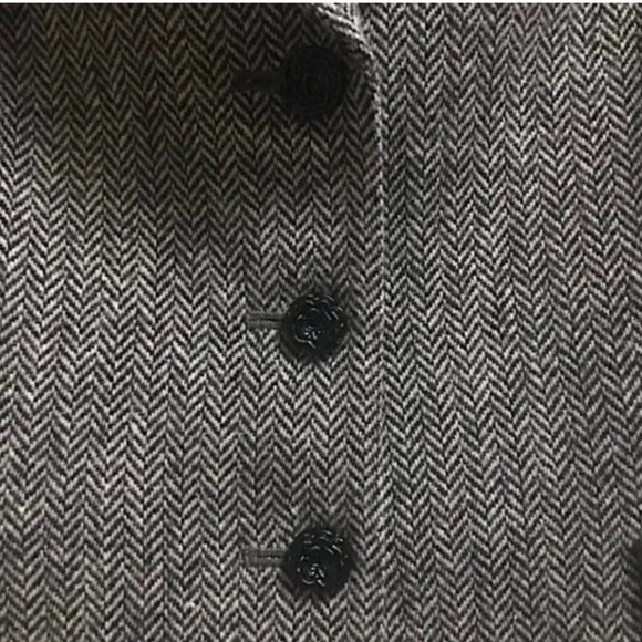 Tahari Suit Black & White Herringbone Blazer Jacket - Picture 10 of 15